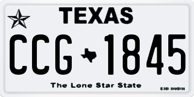 TX license plate CCG1845
