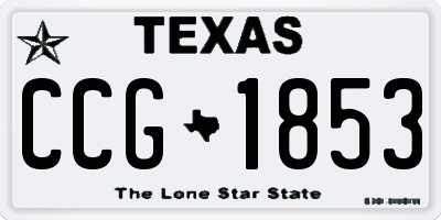 TX license plate CCG1853