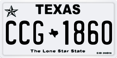 TX license plate CCG1860