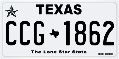 TX license plate CCG1862
