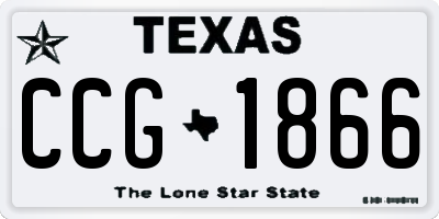 TX license plate CCG1866