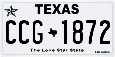 TX license plate CCG1872