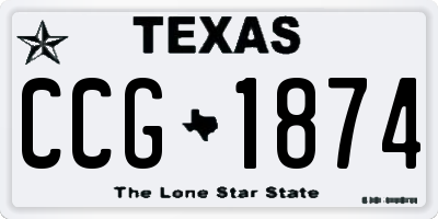 TX license plate CCG1874