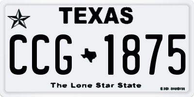 TX license plate CCG1875