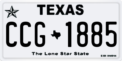 TX license plate CCG1885