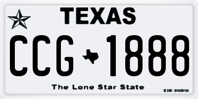 TX license plate CCG1888
