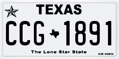 TX license plate CCG1891