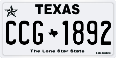 TX license plate CCG1892