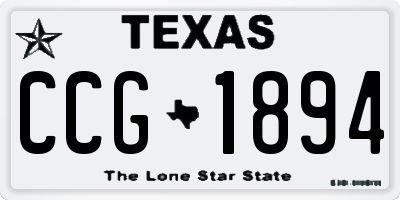 TX license plate CCG1894