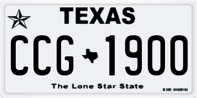 TX license plate CCG1900
