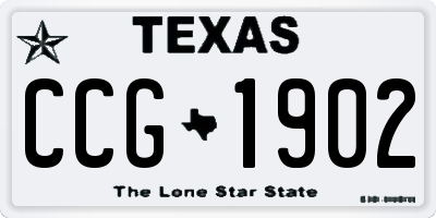 TX license plate CCG1902