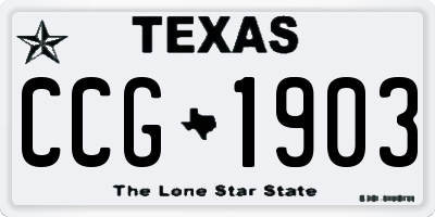 TX license plate CCG1903