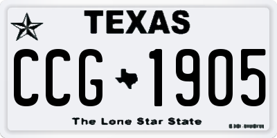 TX license plate CCG1905