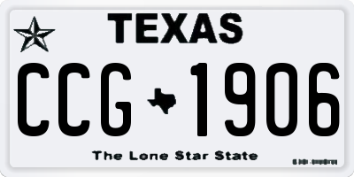 TX license plate CCG1906