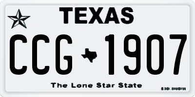 TX license plate CCG1907