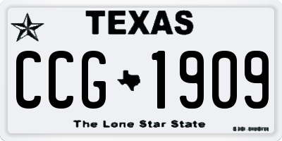 TX license plate CCG1909