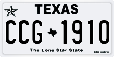 TX license plate CCG1910