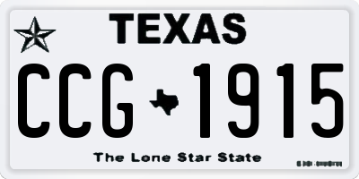 TX license plate CCG1915