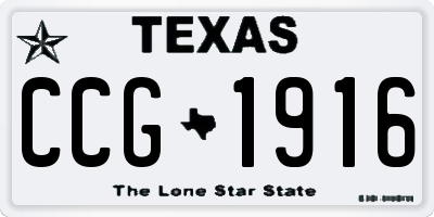 TX license plate CCG1916