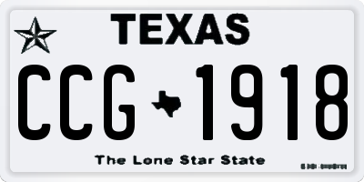 TX license plate CCG1918