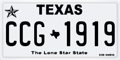 TX license plate CCG1919