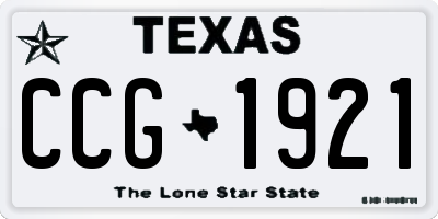TX license plate CCG1921