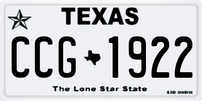 TX license plate CCG1922