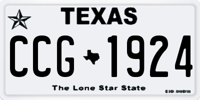 TX license plate CCG1924