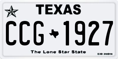 TX license plate CCG1927