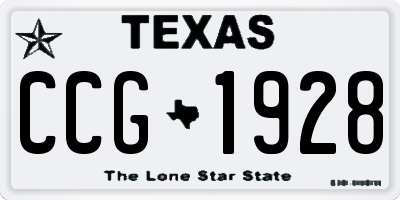 TX license plate CCG1928