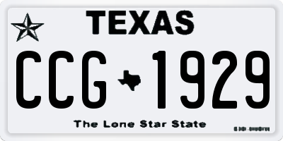 TX license plate CCG1929