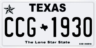 TX license plate CCG1930