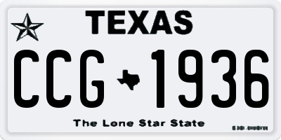 TX license plate CCG1936
