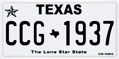 TX license plate CCG1937
