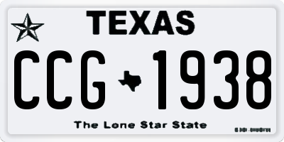 TX license plate CCG1938