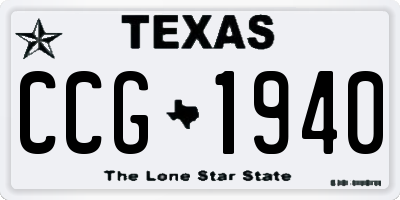 TX license plate CCG1940