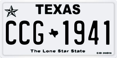 TX license plate CCG1941