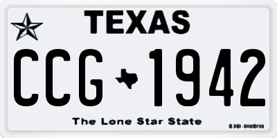 TX license plate CCG1942