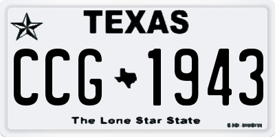 TX license plate CCG1943