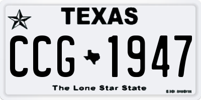 TX license plate CCG1947