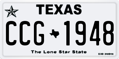 TX license plate CCG1948
