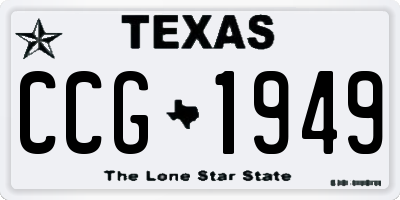 TX license plate CCG1949