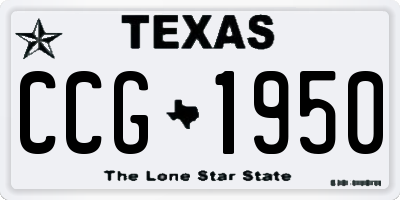 TX license plate CCG1950