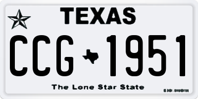 TX license plate CCG1951