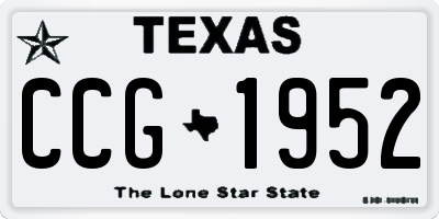 TX license plate CCG1952