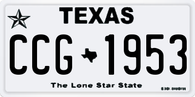 TX license plate CCG1953
