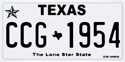 TX license plate CCG1954