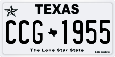 TX license plate CCG1955