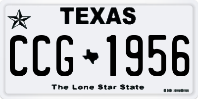 TX license plate CCG1956
