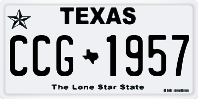 TX license plate CCG1957